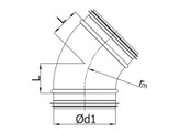 Coude 45 degres diam. 125 avec joint