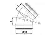 Bocht 45  - diam. 250 - met dichting