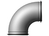 Coude inox 90 degres diam. 800 avec joint
